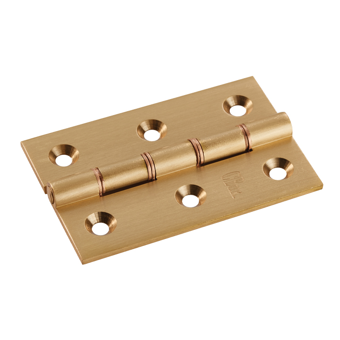 Double Phosphor Bronze Washered Butt Hinge 3 Inch (76mm x 50mm x 2.5mm) - Satin Brass (Sold in Pairs)
